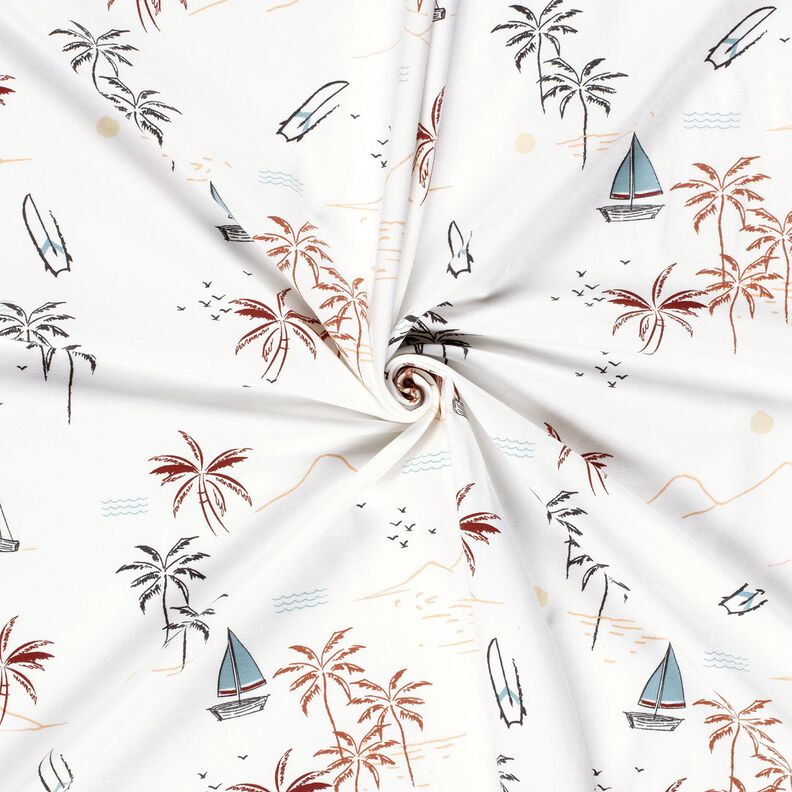 Cotton Jersey tropical beach – ivory/caramel,  image number 3