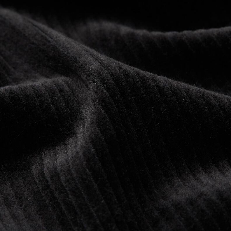 Stretchy wide corduroy – black,  image number 2
