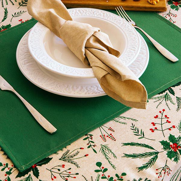 Decor Fabric Half Panama Classic Mistletoe – beige/green, image number 9