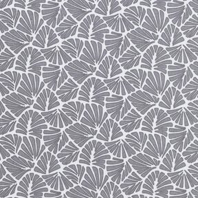 Coated Cotton abstract mini leaves – grey/white, 