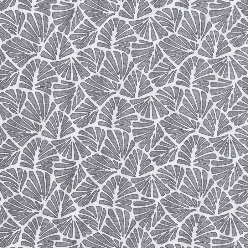 Coated Cotton abstract mini leaves – grey/white, image number 1