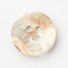 4-hole button marbled [Ø 15 mm] – cream/beige, 