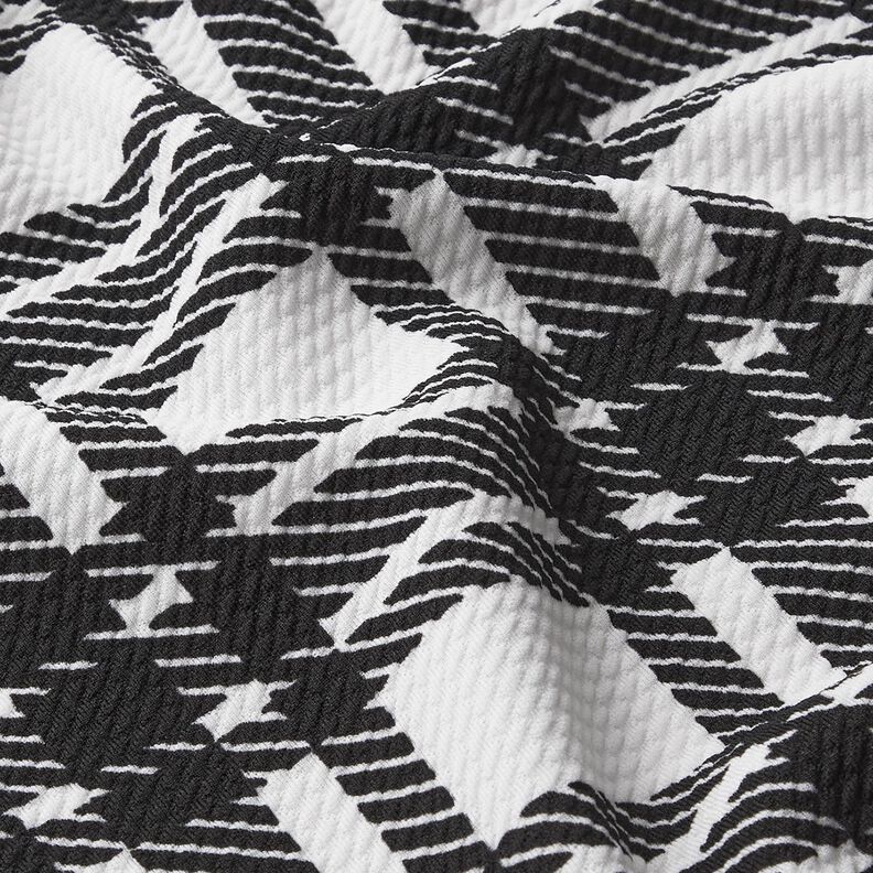 Knitted jacquard check structure – black/white,  image number 2
