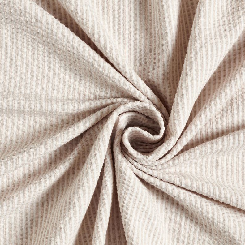 Cotton Jersey Seersucker Fine Stripes – almond/white,  image number 3