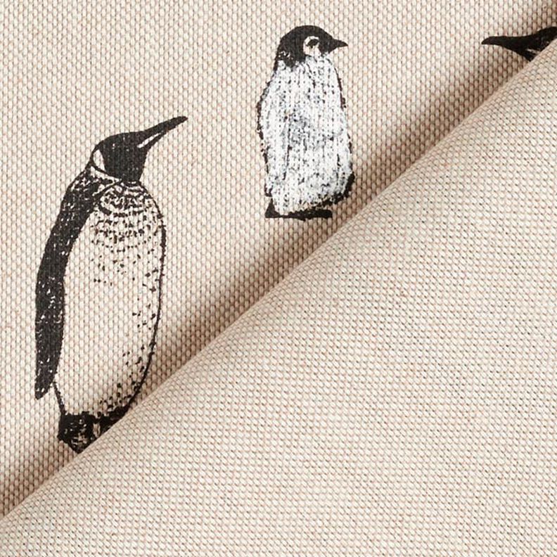 Half Panama Decor Fabric Penguins – natural,  image number 6