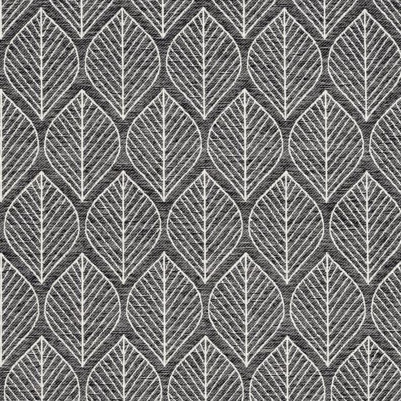 Decor Fabric Jacquard Leaves – anthracite, image number 1