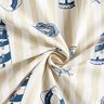 Decor Fabric Half Panama lighthouse and stripes – light taupe/navy blue,  thumbnail number 3