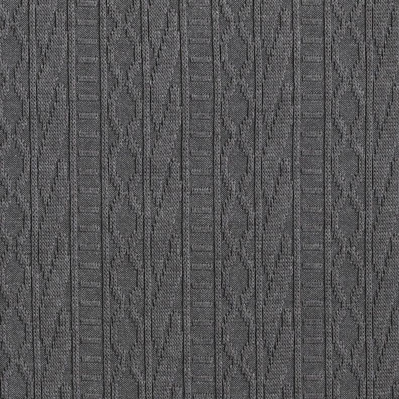 Jacquard Jersey decorated stripes cotton blend – dark grey,  image number 1