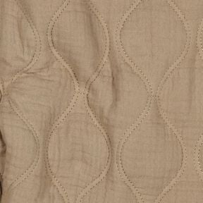 Quilted Fabric Muslin waves – dark beige, 
