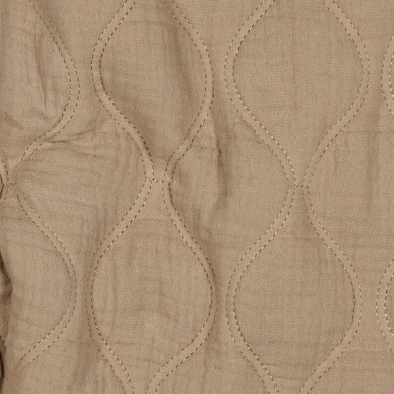 Quilted Fabric Muslin waves – dark beige, image number 2
