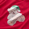 Panel French Terry Christmas teddy – offwhite/red,  thumbnail number 3