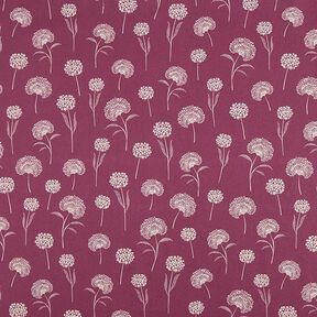 Decor Fabric Half Panama dandelions – natural/burgundy, 