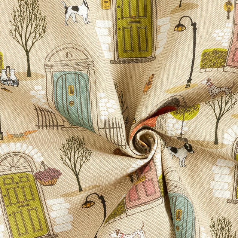 Decor Fabric Half Panama animal neighbourhood – natural/black,  image number 3