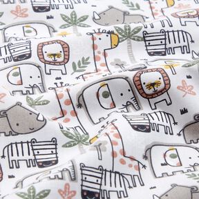 Cotton Cretonne small wild animals – silver grey, 