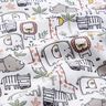 Cotton Cretonne small wild animals – silver grey,  thumbnail number 2