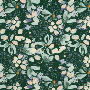 viscose fabric Spring Blossoms Digital Print – dark green/pale mint, 