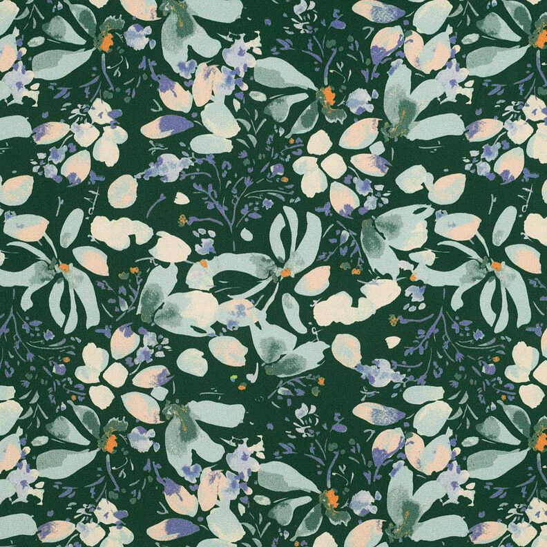 viscose fabric Spring Blossoms Digital Print – dark green/pale mint,  image number 1