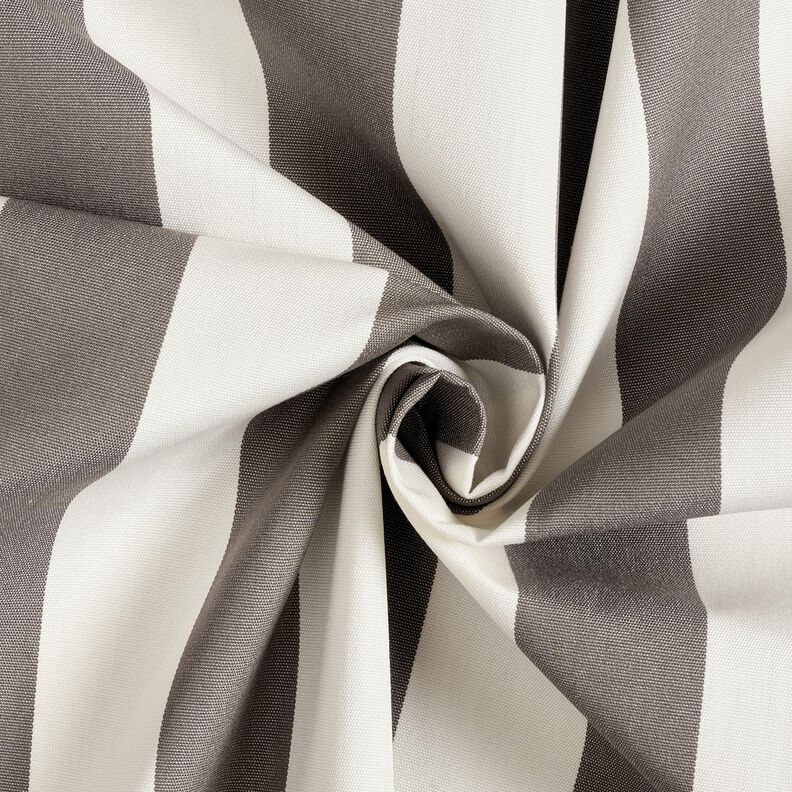 Outdoor Fabric Canvas Block Stripes – stone grey/ivory,  image number 3