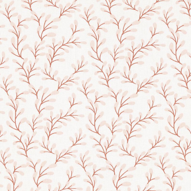 Cotton Poplin leafy branches – white/rose gold,  image number 1