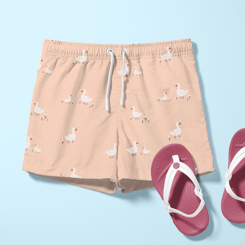 Cotton Jersey Geese and flowers – rosé, image number 6