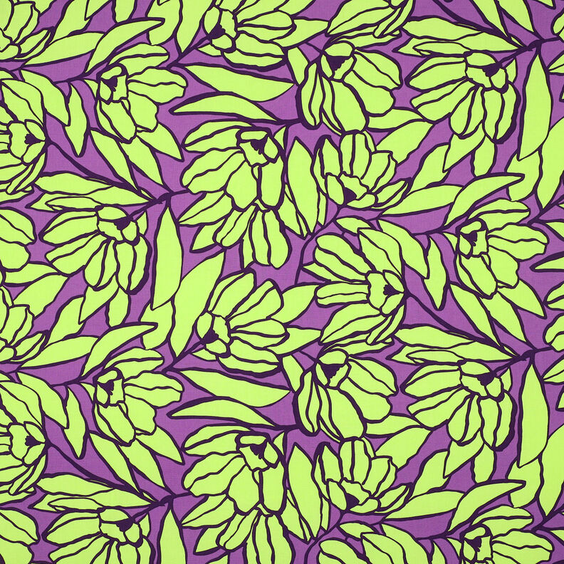 Lenzing Ecovero Inked Bouquet | Nerida Hansen – red lilac/lime green,  image number 1