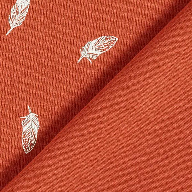 Cotton jersey feathers – terracotta,  image number 4