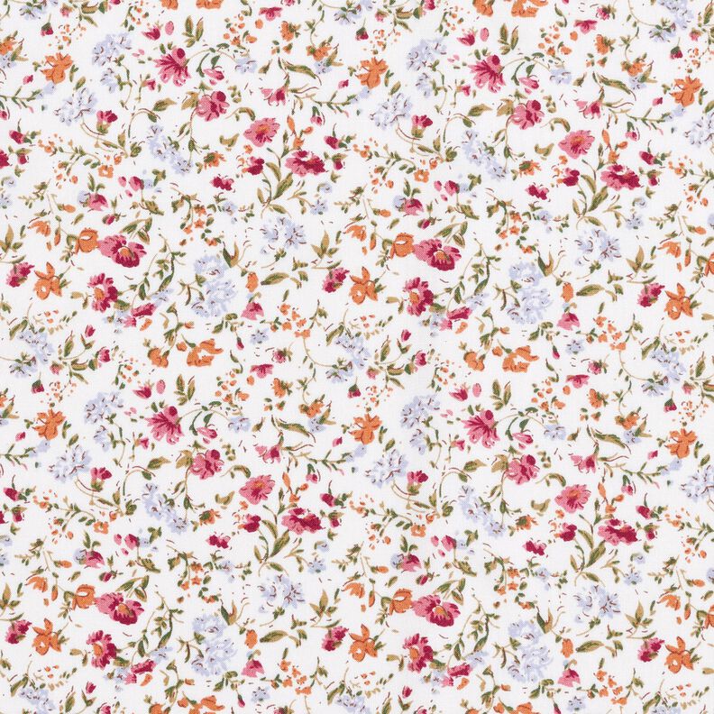 Millefleur viscose fabric – white,  image number 1