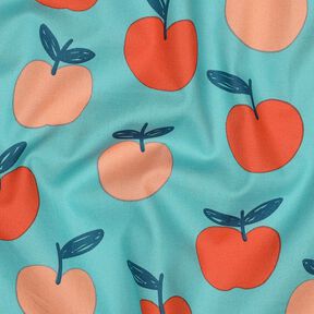 Cotton Poplin large apples | Poppy Fabrics – aqua blue/salmon, 
