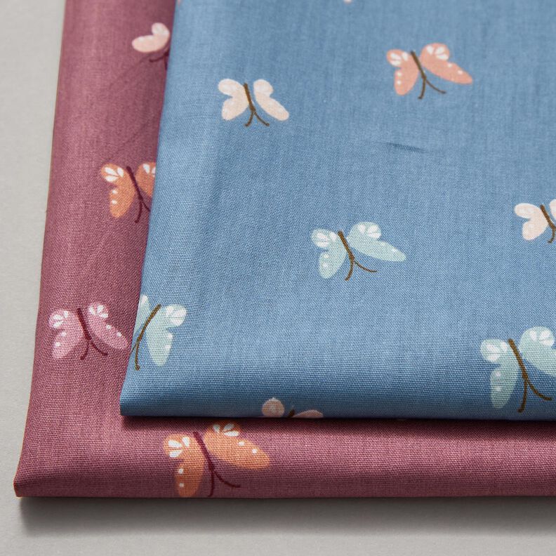 GOTS Cotton Poplin butterflies – brilliant blue,  image number 5