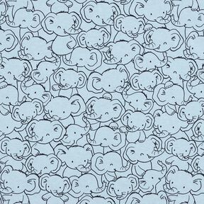 Cotton Blend Jersey Elephant swarm – silver blue, 