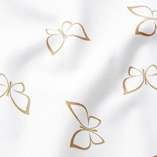 Butterflies cotton poplin – white, 