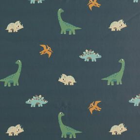 Raincoat Fabric happy dinosaurs Digital Print – granite, 