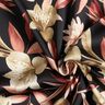 Satin crepe magnolias with palm leaves – black/beige,  thumbnail number 3