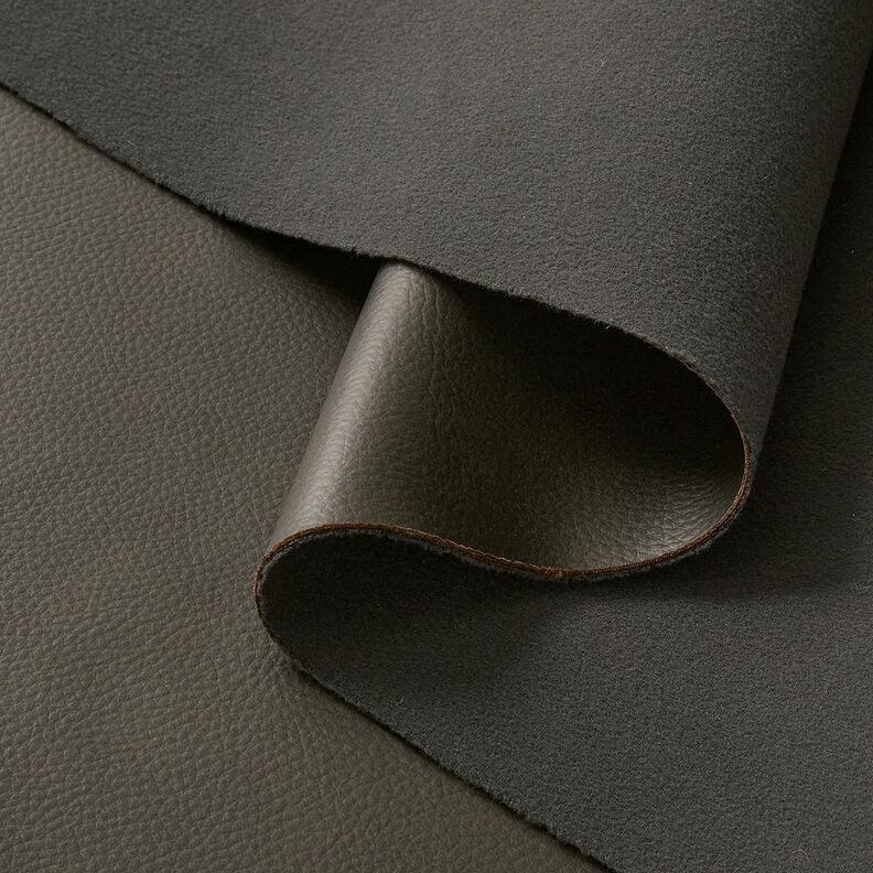 Upholstery Fabric Imitation Leather Embossed – stone grey,  image number 4