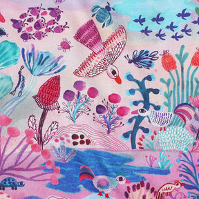 Cotton Poplin Sunshine Digital Print | Nerida Hansen – lavender/dark red, 