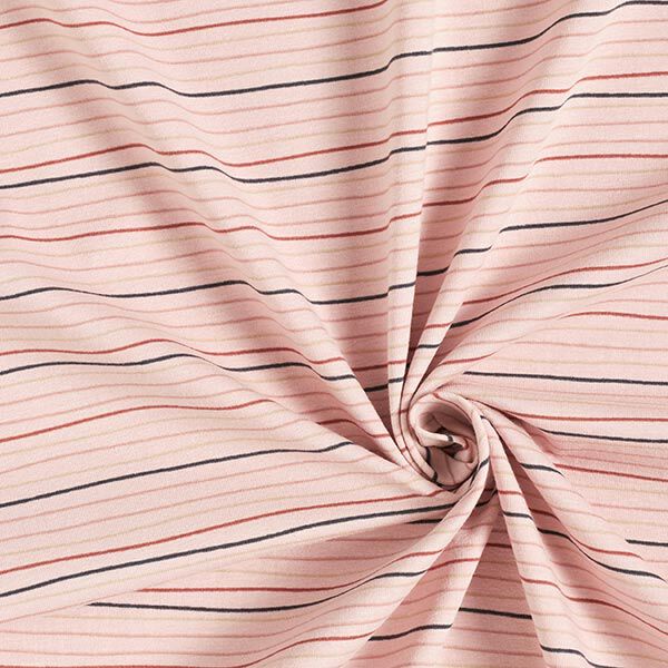 Cotton Jersey Irregular Stripes  – pink,  image number 3