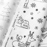 Cotton Poplin Colouring Fabric Christmas – white/black,  thumbnail number 3