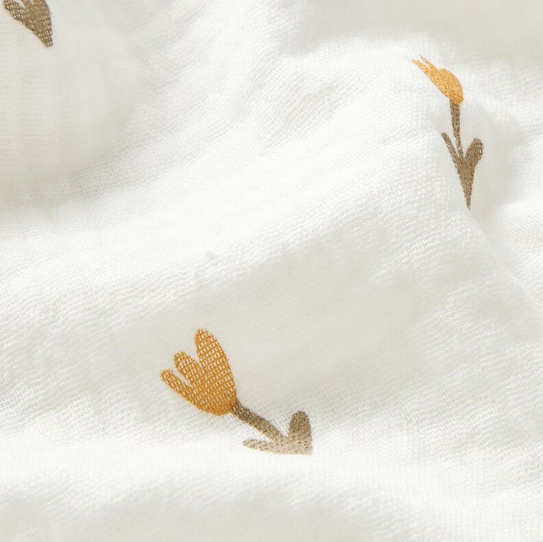 Double Gauze/Muslin Little flowers – ivory,  image number 2