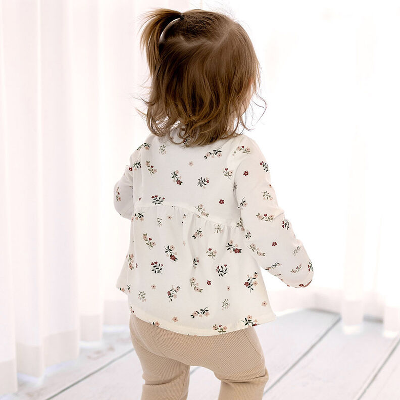 Cotton Jersey Flowers and Hearts – offwhite, image number 9