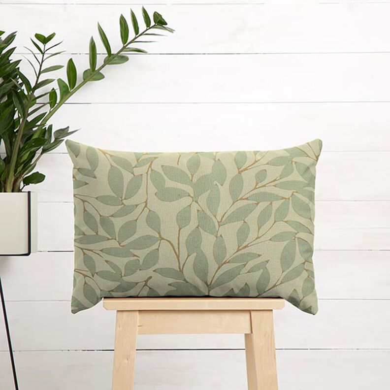 Decor Fabric Canvas Blurred Leaves – natural/reed, image number 7