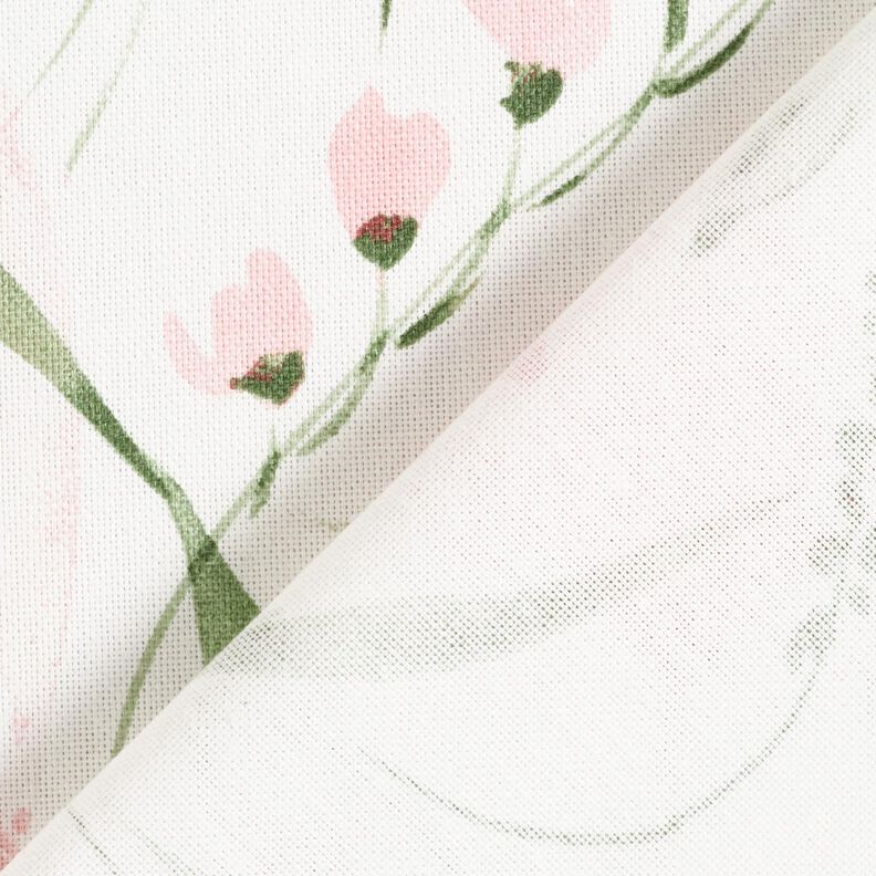 Decor Fabric Half Panama freesias – ivory/light pink,  image number 4