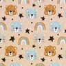 Cotton Poplin Bear heads and rainbows Digital Print – beige,  thumbnail number 1