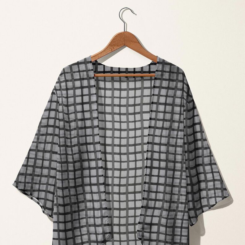 Chiffon window check – black,  image number 5