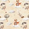 Alpine Fleece flying animals Digital Print – light beige,  thumbnail number 1
