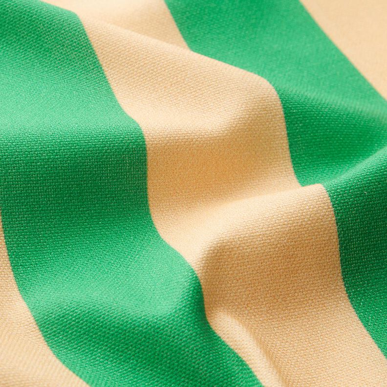 Decor Fabric Half Panama Block Stripes – green/apricot,  image number 2
