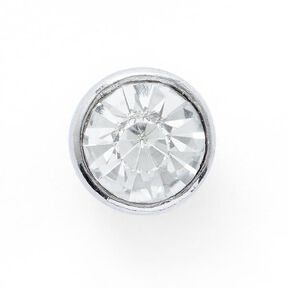 Rhinestone Metal Shank Button [ Ø10 mm ] – silver metallic, 