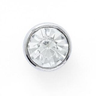 Rhinestone Metal Shank Button [  Ø10 mm ] – silver metallic, 
