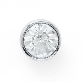 Rhinestone Metal Shank Button [  Ø10 mm ] – silver metallic, 