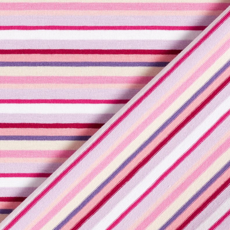 Cotton Jersey Stripes – mauve/pink, image number 4