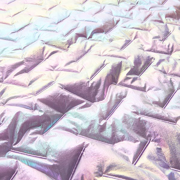 Quilted Fabric diagonal pattern, iridescent – pastel mauve,  image number 2